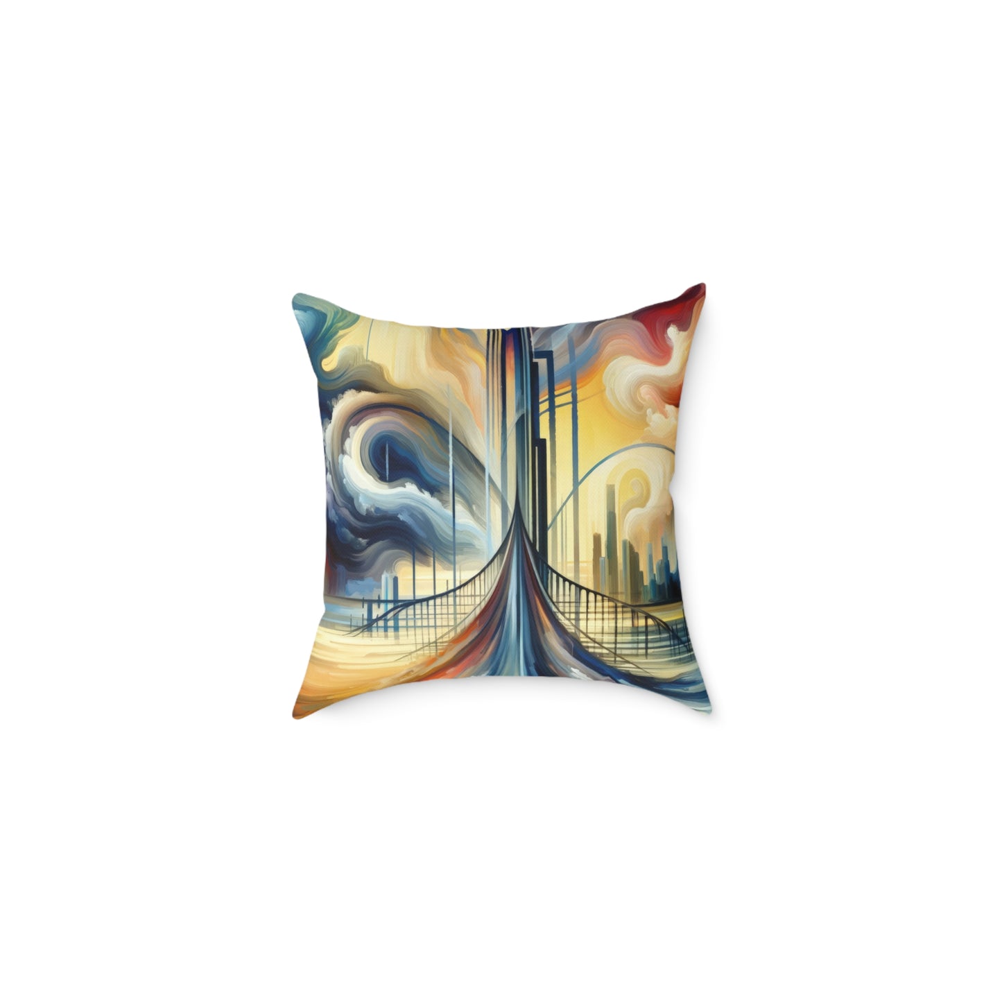 Conscious Bridge Tachism Spun Polyester Pillow