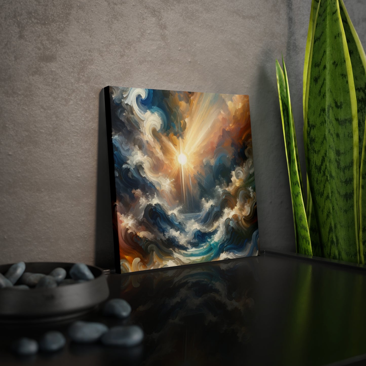 Tumultuous Sea Enlightenment Canvas Photo Tile