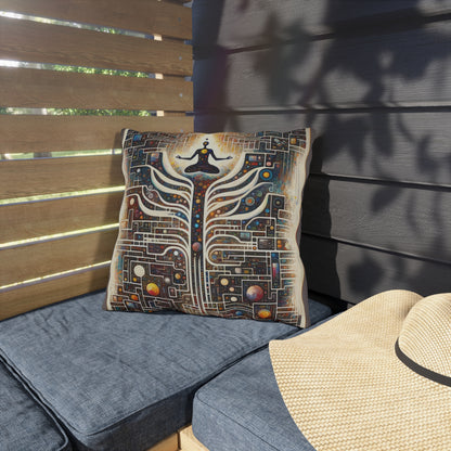 Syncing Silicon Spirituality Outdoor Pillows