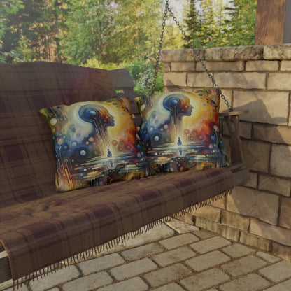 Reflective Oneness Healing Outdoor Pillows