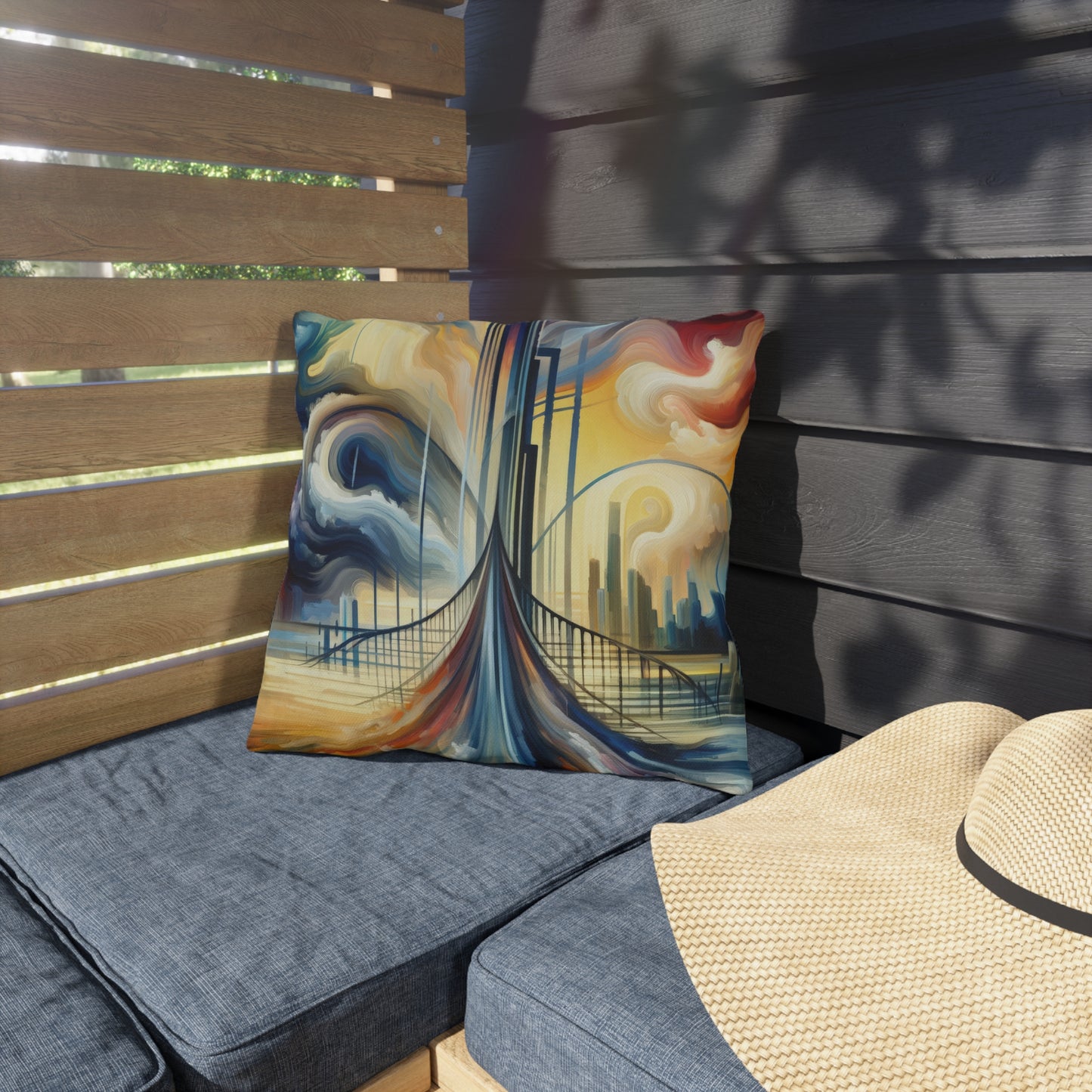 Conscious Bridge Tachism Outdoor Pillows