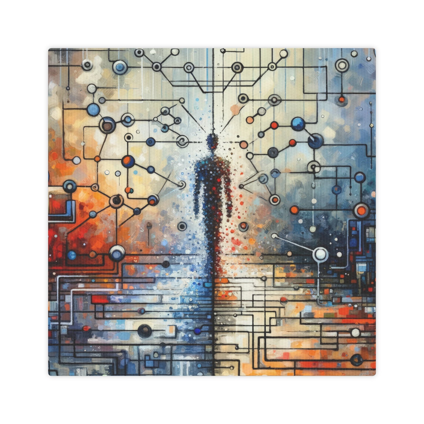 Technological Connectivity Bridge Canvas Photo Tile