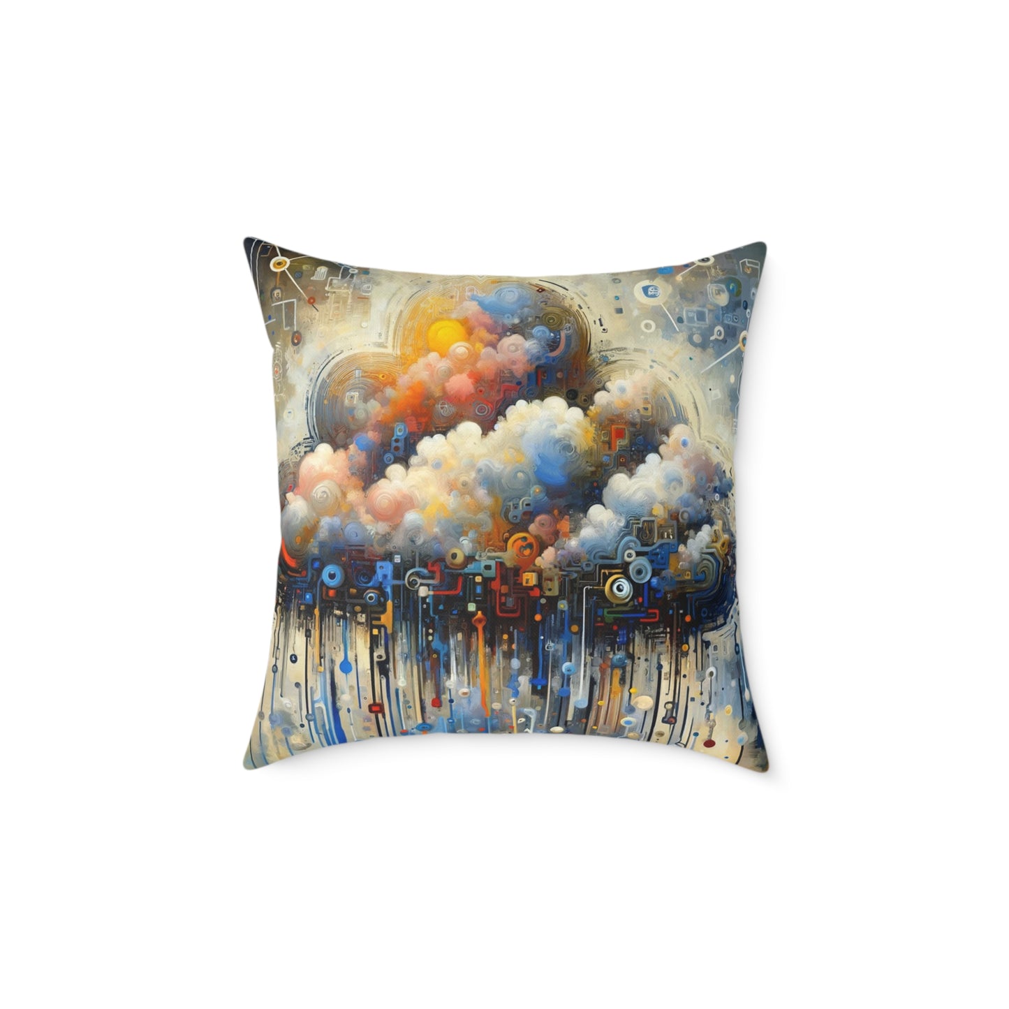 Cloud Community Crafting Spun Polyester Pillow