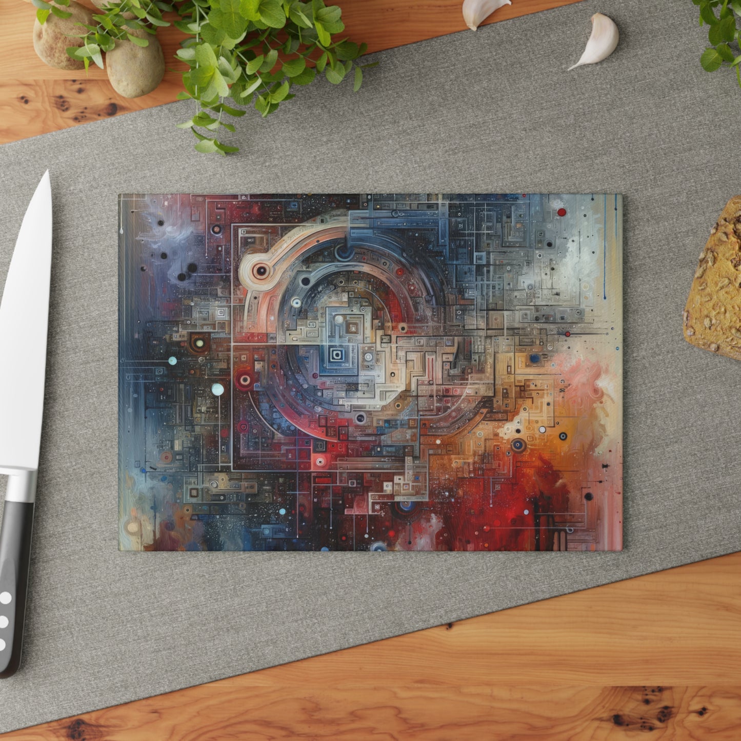 Awareness Algorithm Tachism Glass Cutting Board