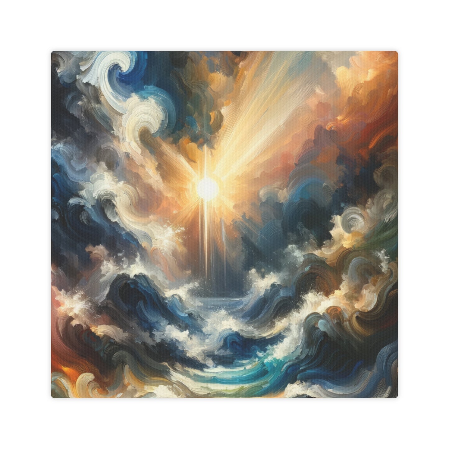 Tumultuous Sea Enlightenment Canvas Photo Tile