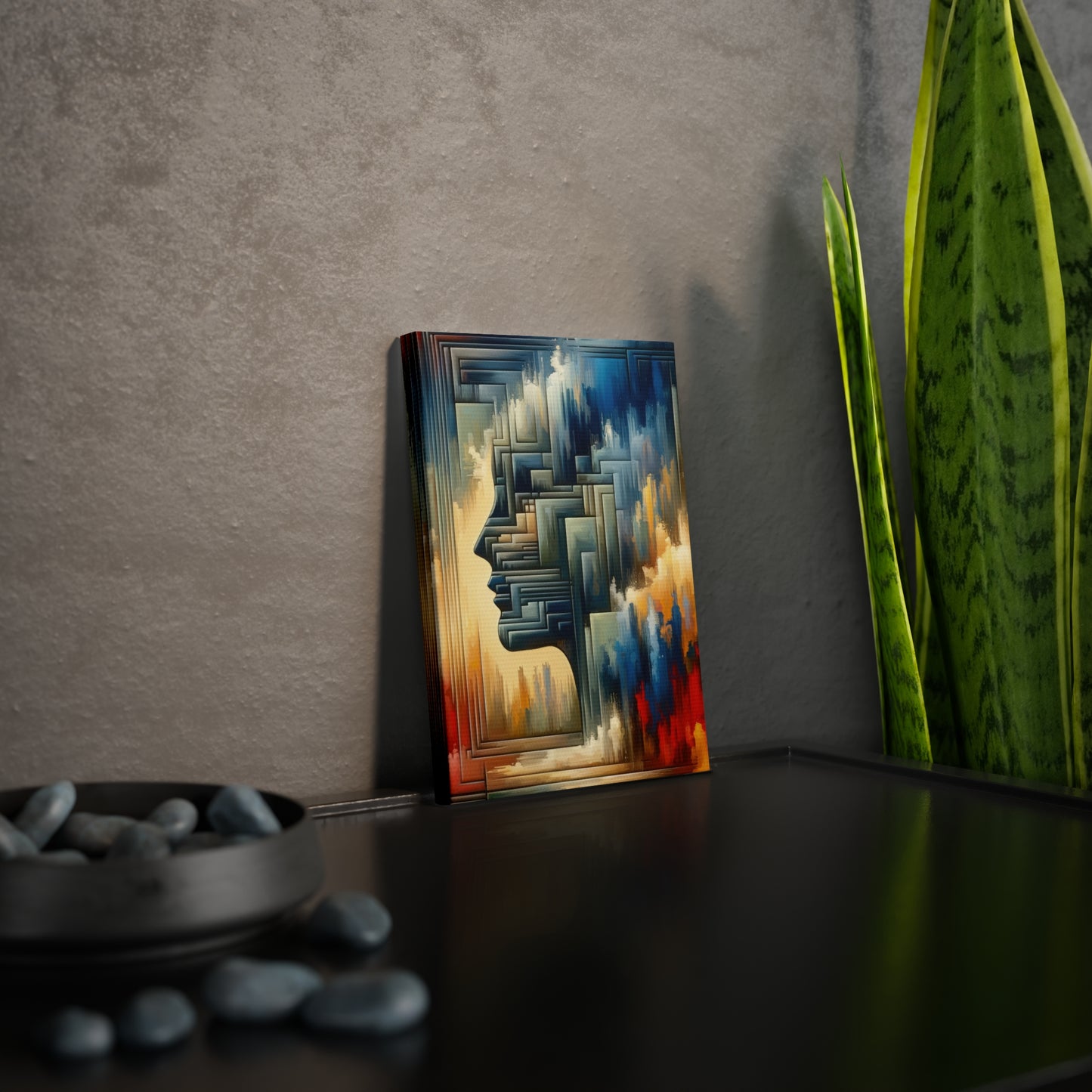 Abstract Geometric Boundaries Canvas Photo Tile
