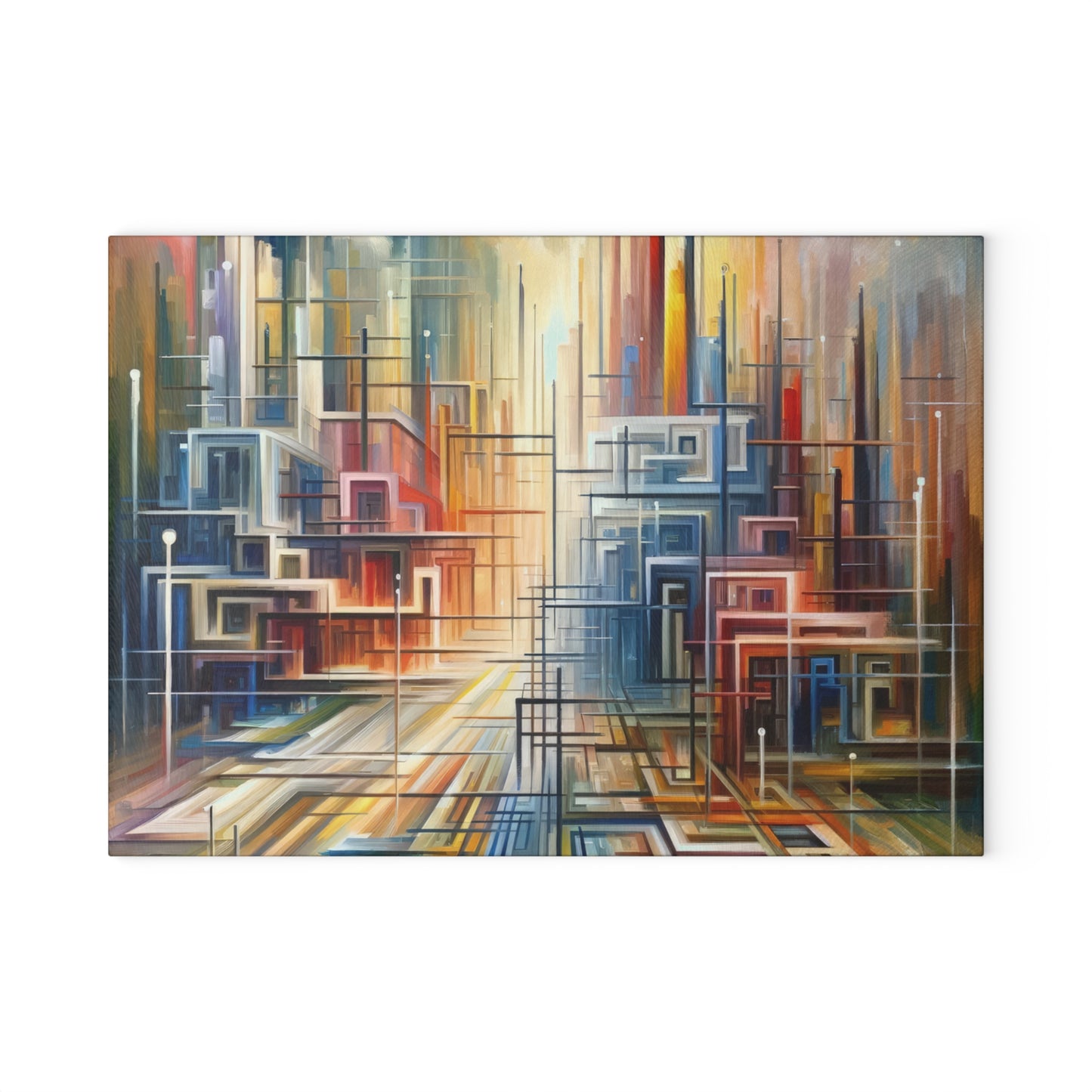 Urban Flow Interconnectedness Glass Cutting Board