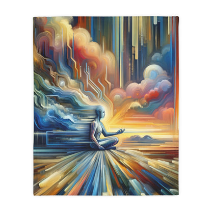 Eternal Digital Meditation Velveteen Microfiber Blanket (Two-sided print)