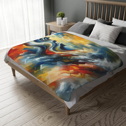 Persistence Force Abstract Velveteen Microfiber Blanket (Two-sided print)