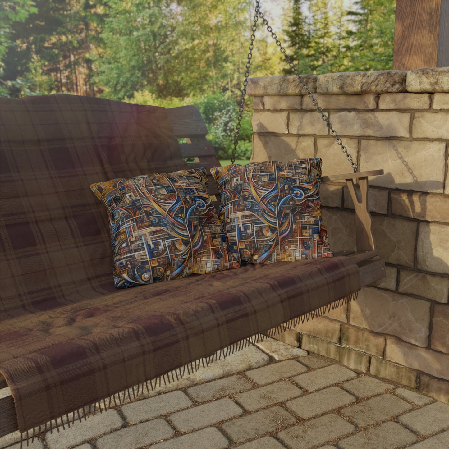 Intricate Life Tapestry Outdoor Pillows