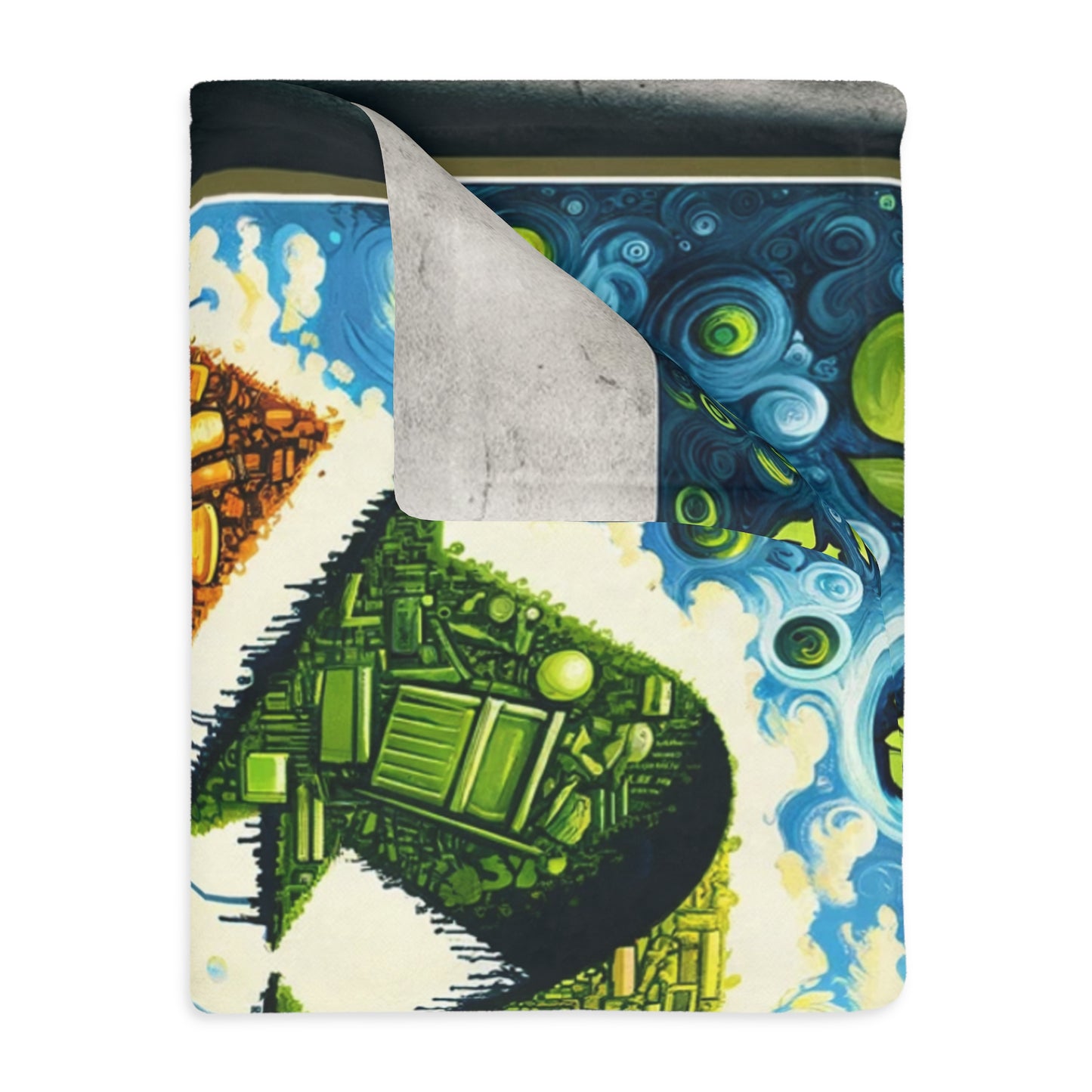 Upcycling Lifecycle Artistry Velveteen Microfiber Blanket (Two-sided print)