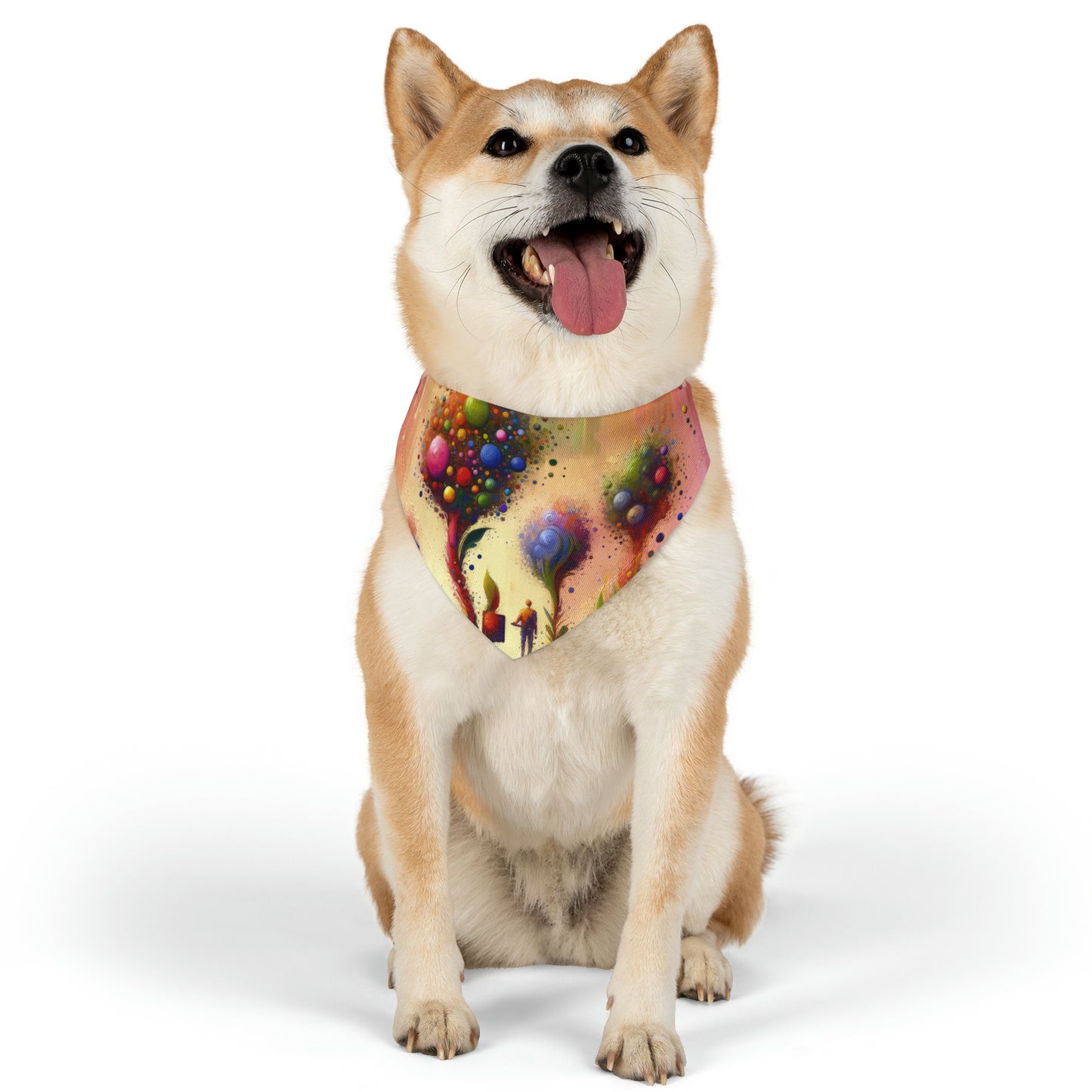 Vibrant Digital Arboriculture Pet Bandana Collar