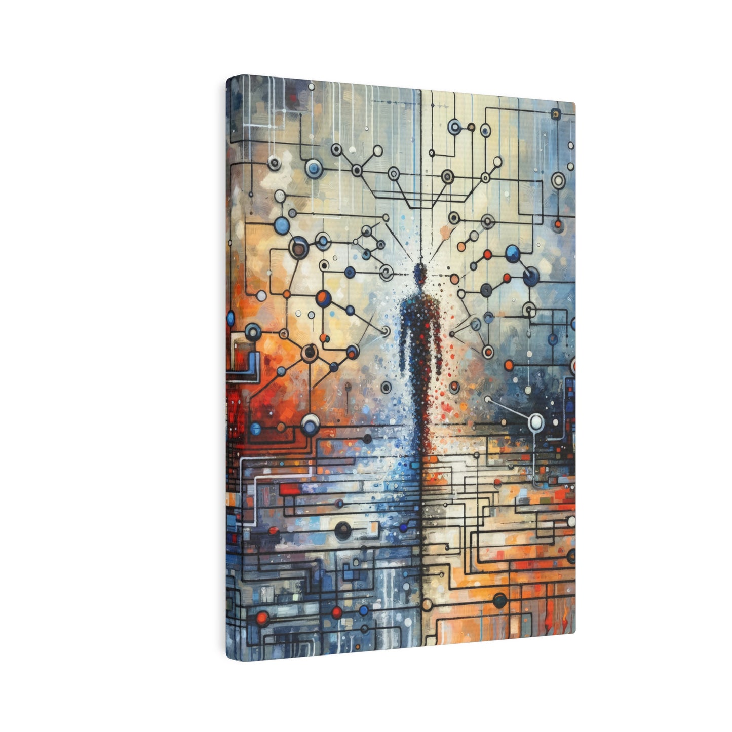 Technological Connectivity Bridge Canvas Photo Tile