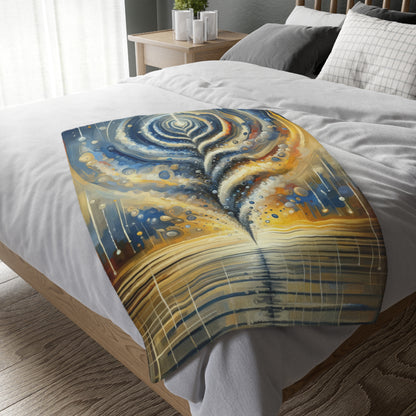 Ripple Effect Abstraction Velveteen Microfiber Blanket (Two-sided print)