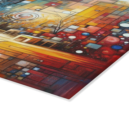 Reflective Habitation Art Glass Cutting Board