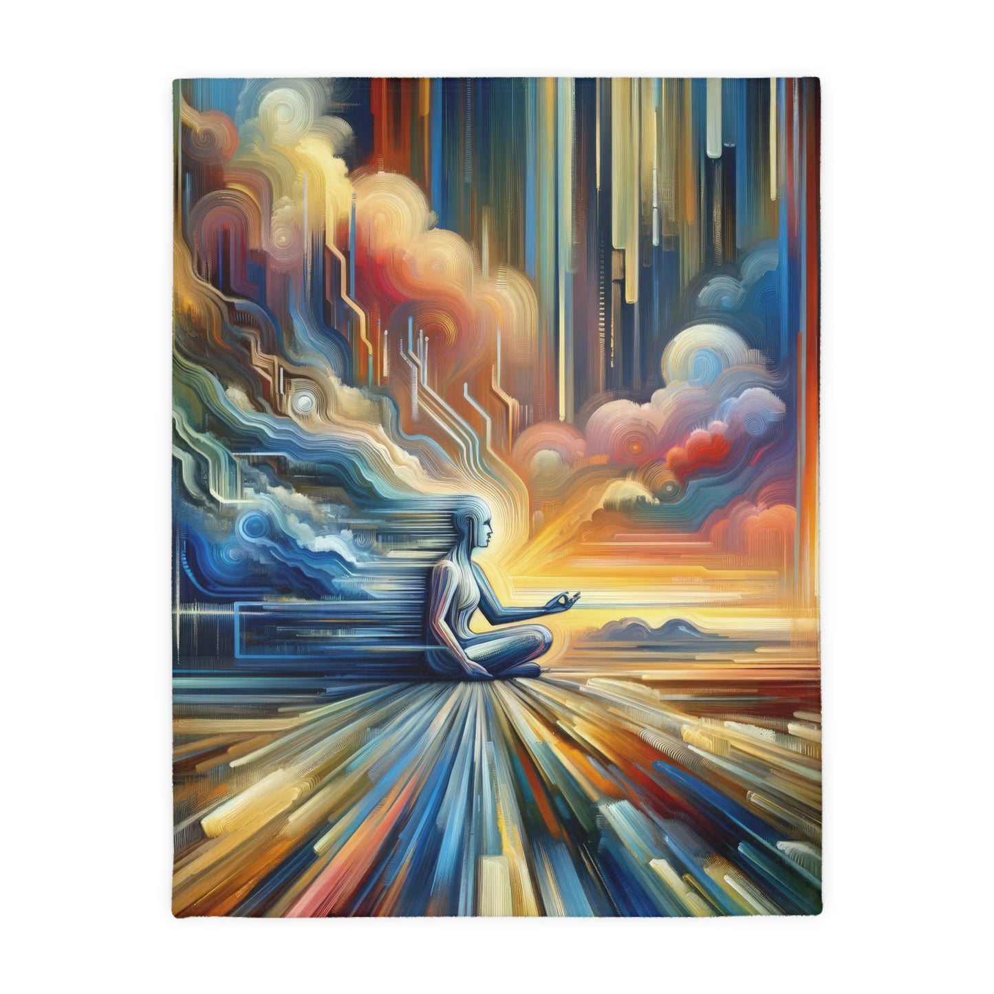 Eternal Digital Meditation Velveteen Microfiber Blanket (Two-sided print)