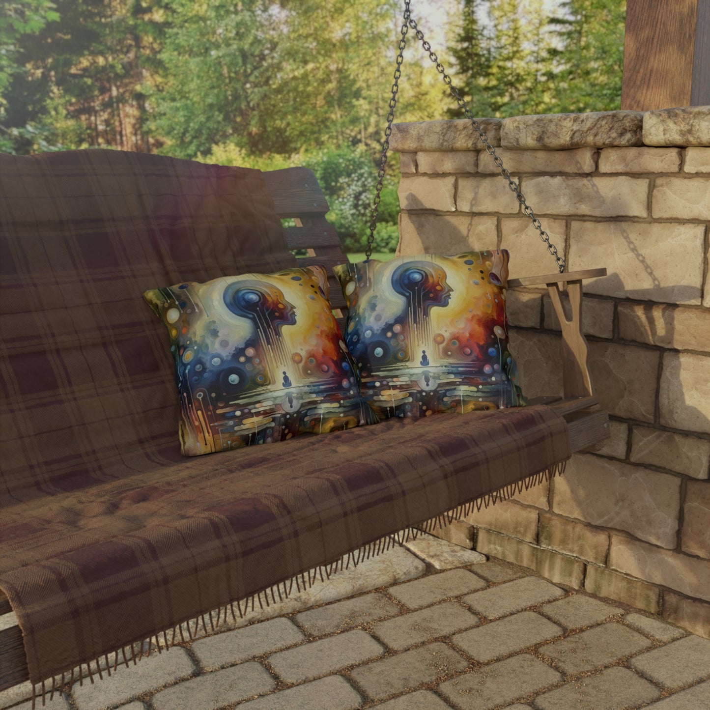 Reflective Oneness Healing Outdoor Pillows