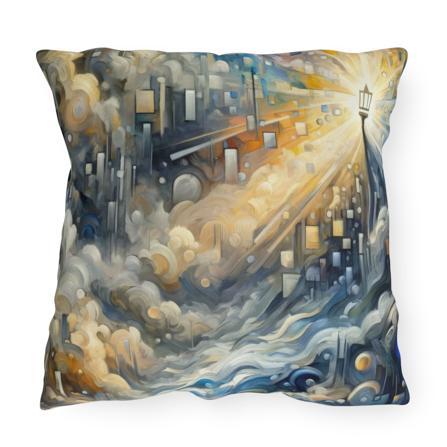 Adrift Beacon Tachism Outdoor Pillows