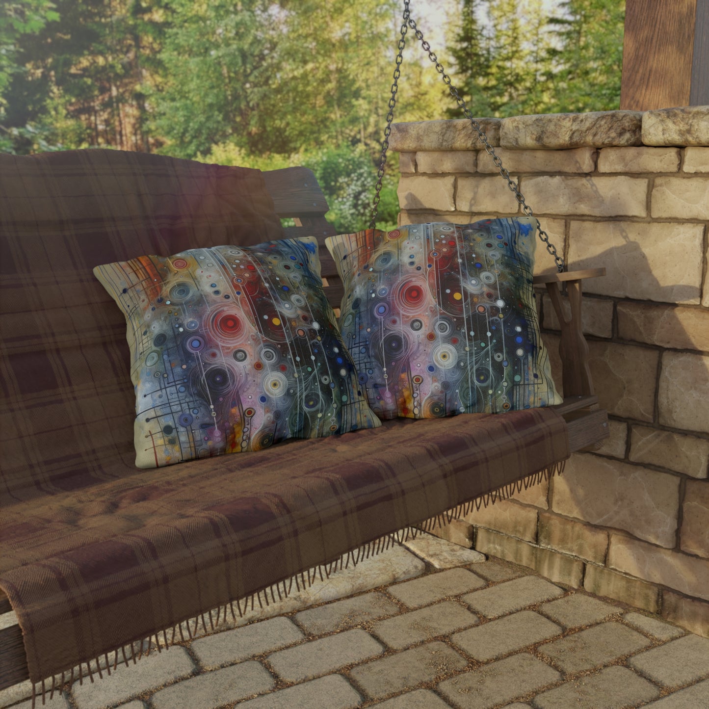 Awakenings Interconnectedness Tachism Outdoor Pillows