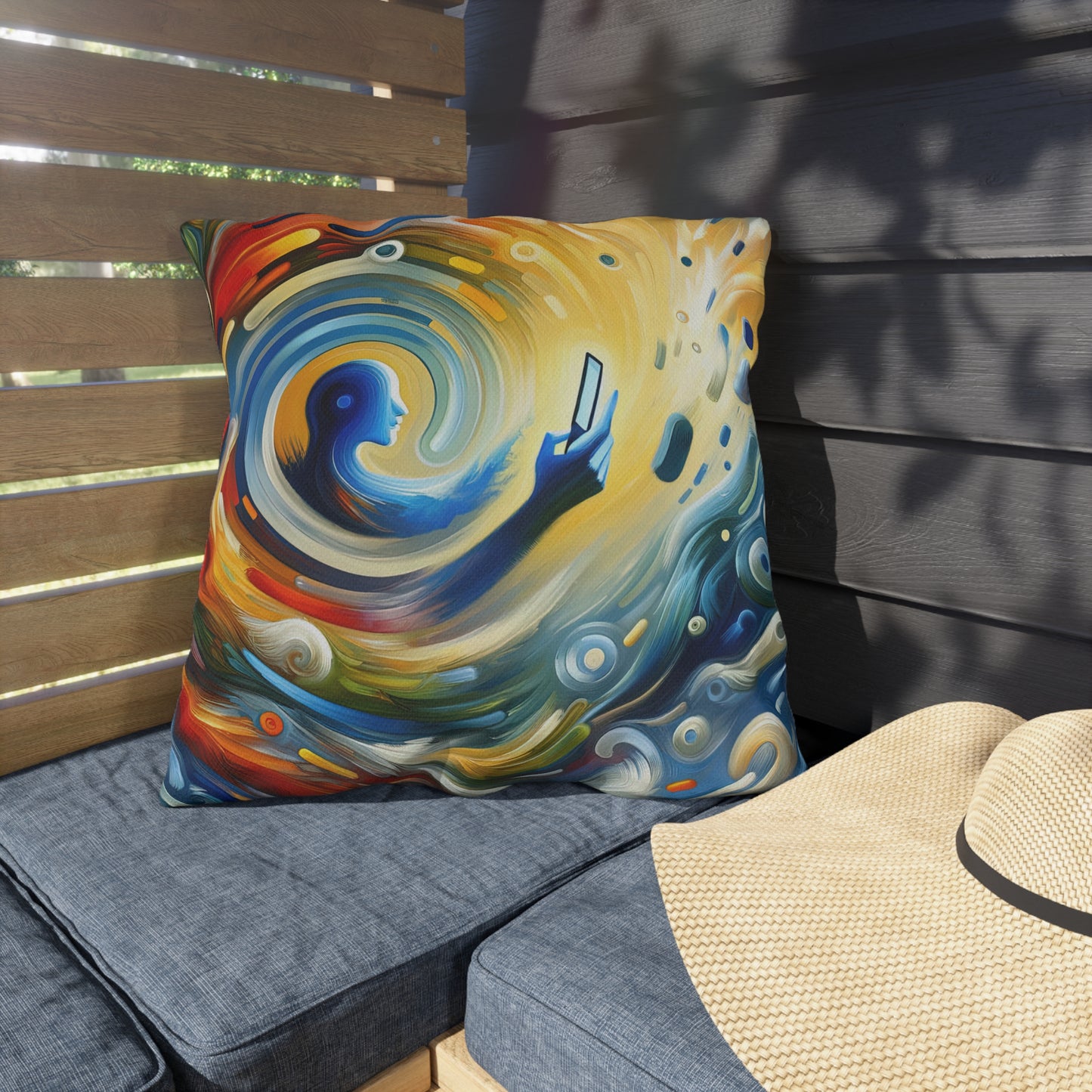 Swipe Connection Tachism Outdoor Pillows