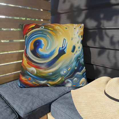 Swipe Connection Tachism Outdoor Pillows