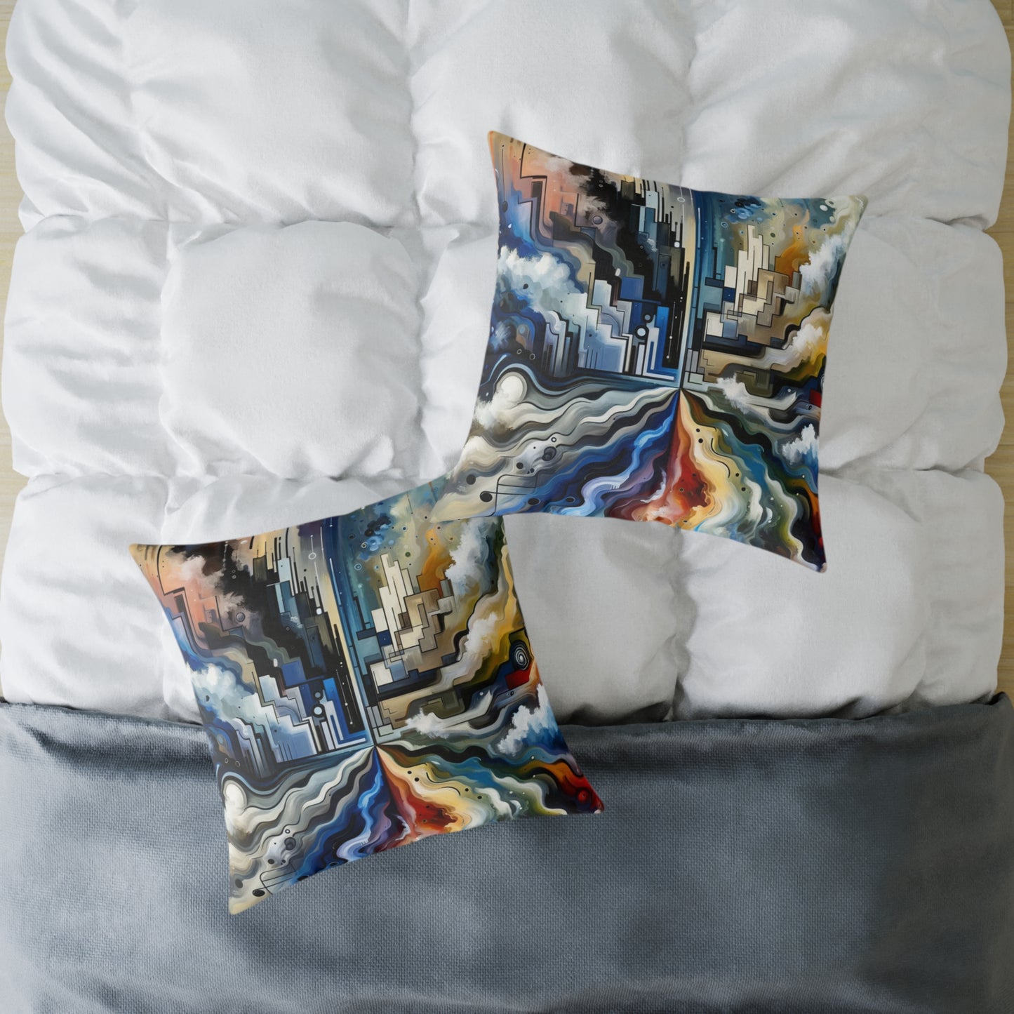 Digital Divide Navigation Spun Polyester Pillow