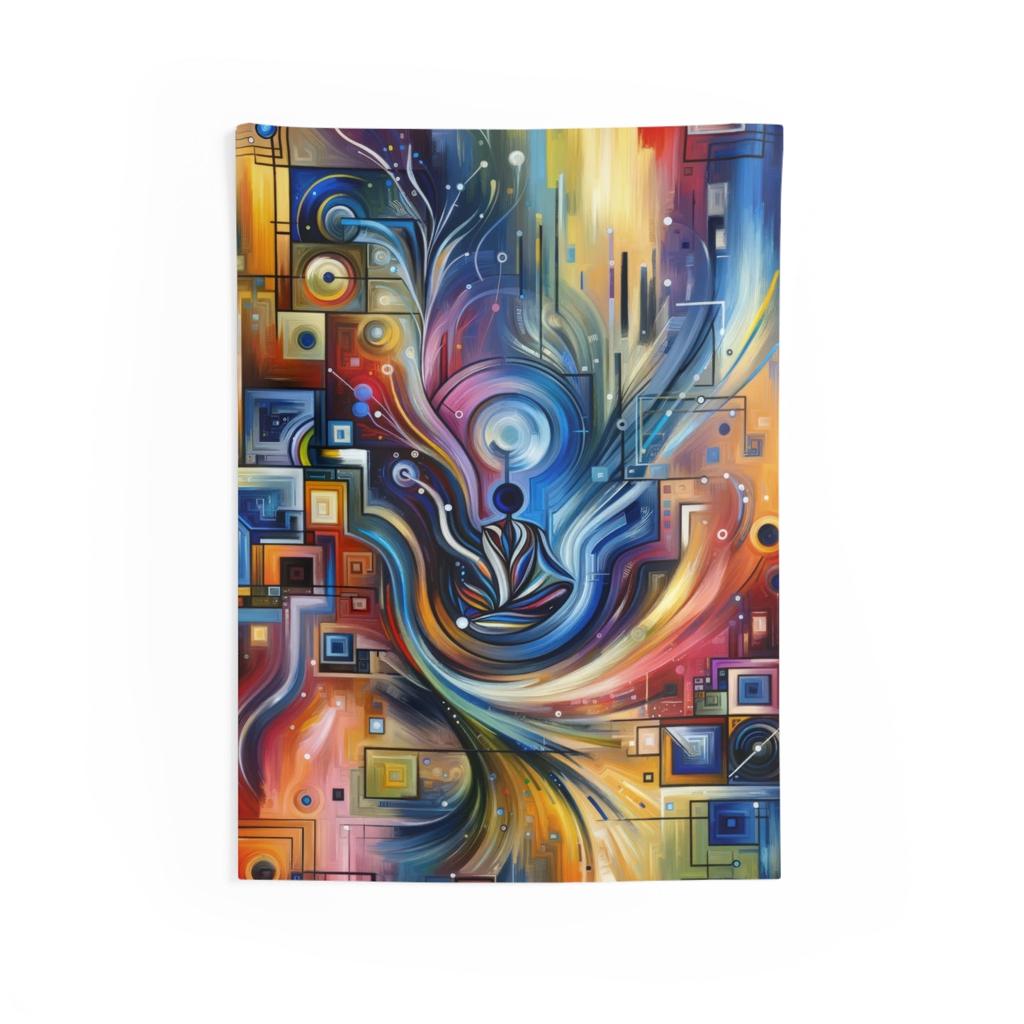 Digital Mindfulness Abstract Indoor Wall Tapestries