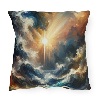 Tumultuous Sea Enlightenment Outdoor Pillows