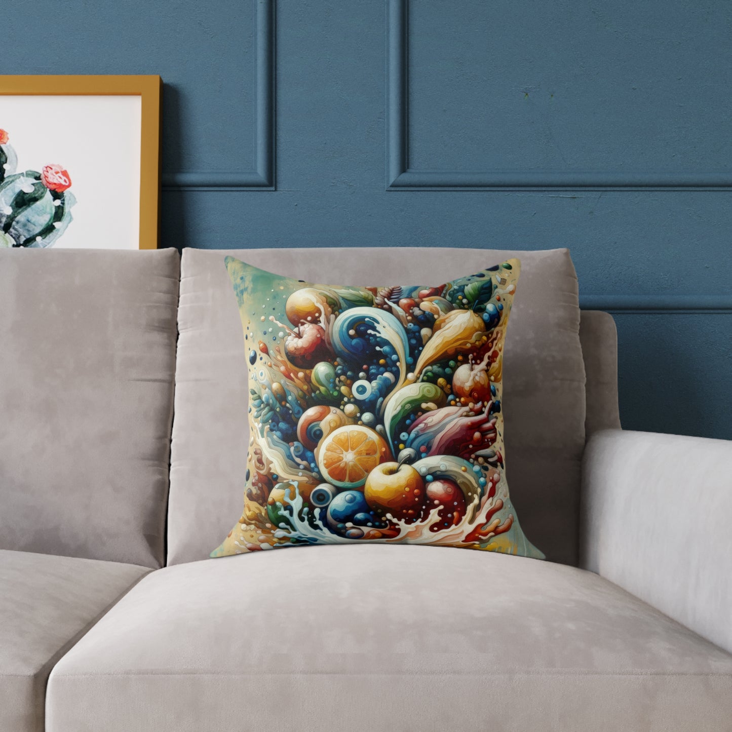 Nourishing Tachism Symphony Spun Polyester Pillow