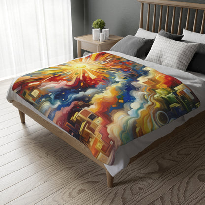 Abundant Resources Burst Velveteen Microfiber Blanket (Two-sided print)