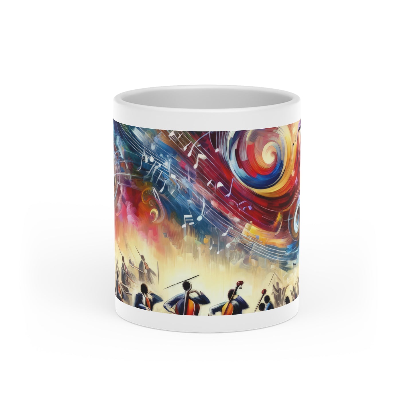 Vibrant Maestro Symphony Heart-Shaped Mug