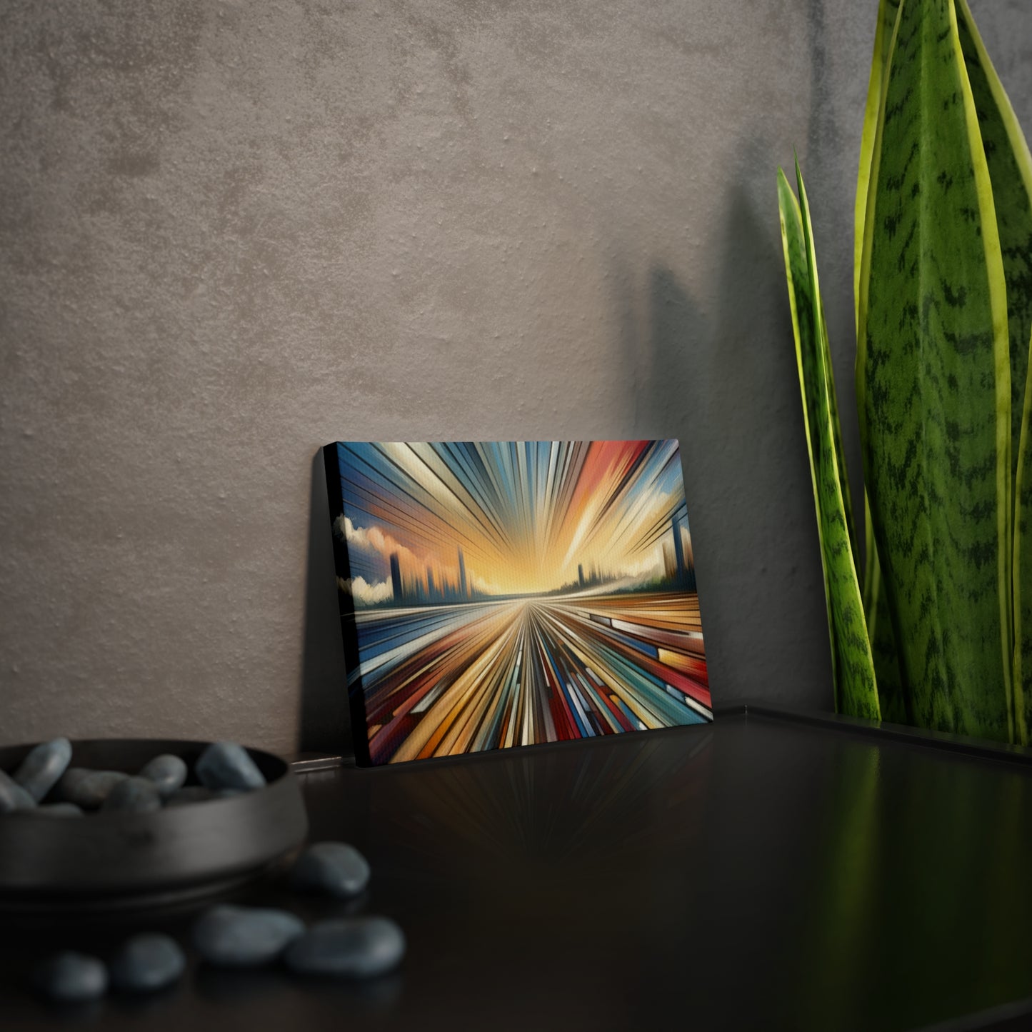 Strategic Horizon Tachism Canvas Photo Tile