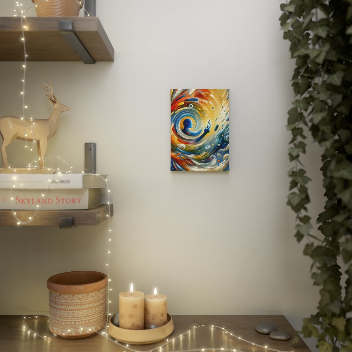 Swipe Connection Tachism Canvas Photo Tile