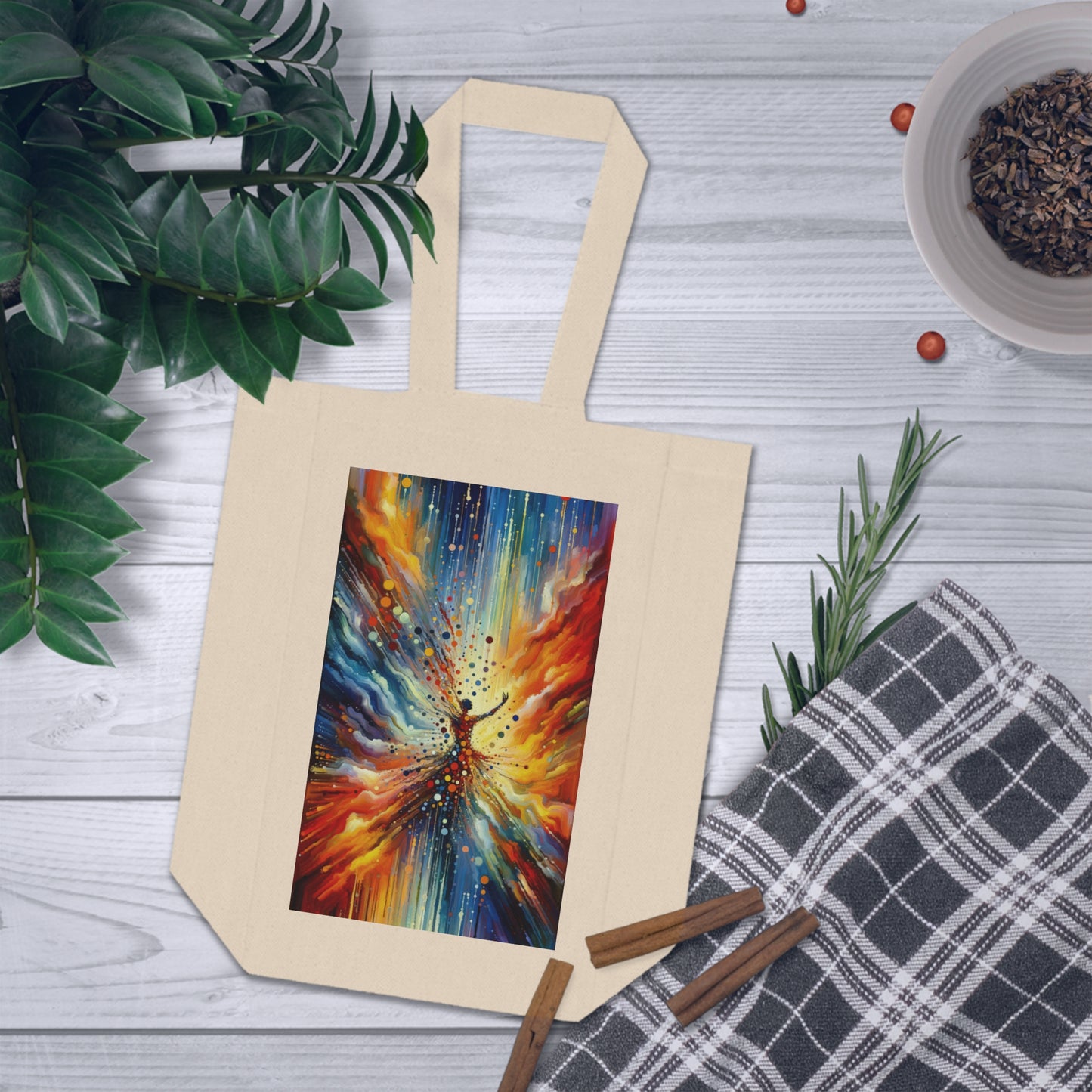 Vibrant Growth Symphony Double Wine Tote Bag