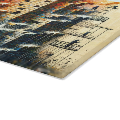 Actions Constructing Society Glass Cutting Board