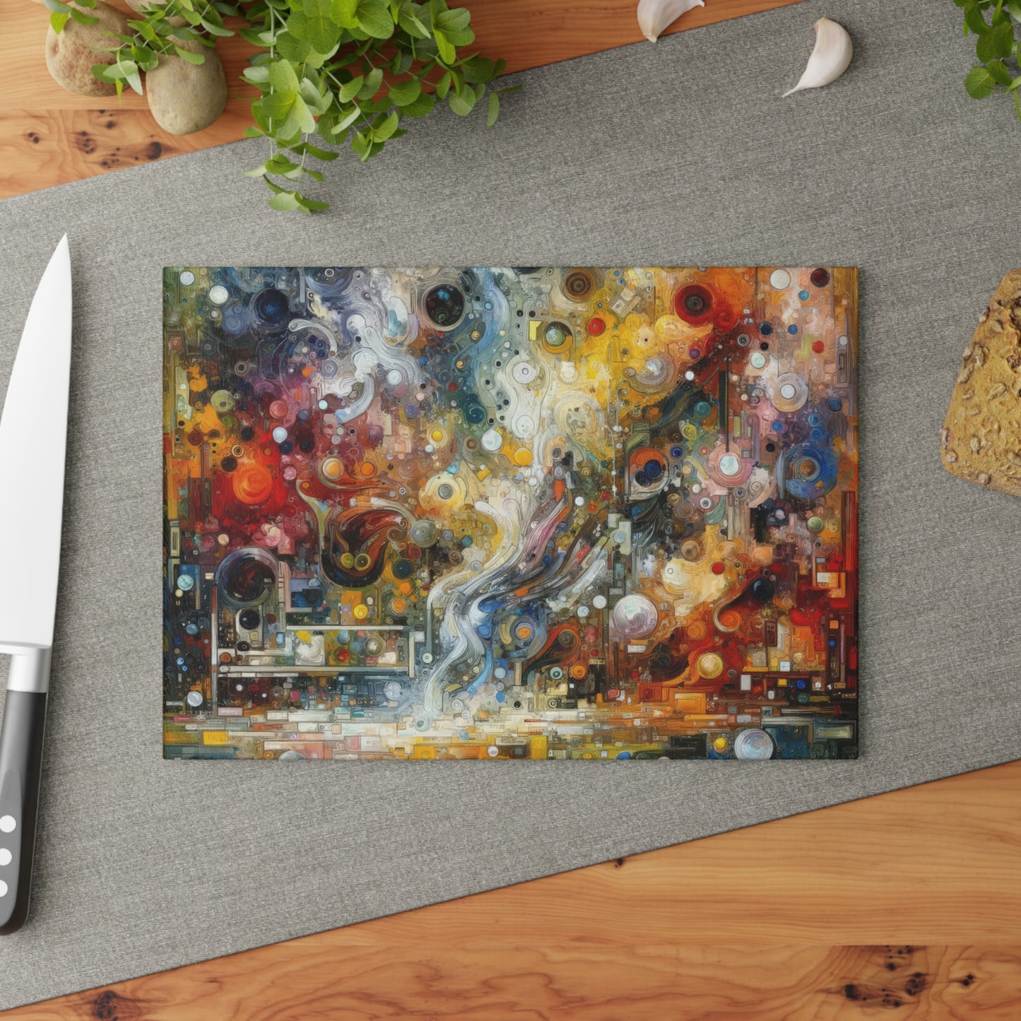 Perception Mosaic Abstract Glass Cutting Board