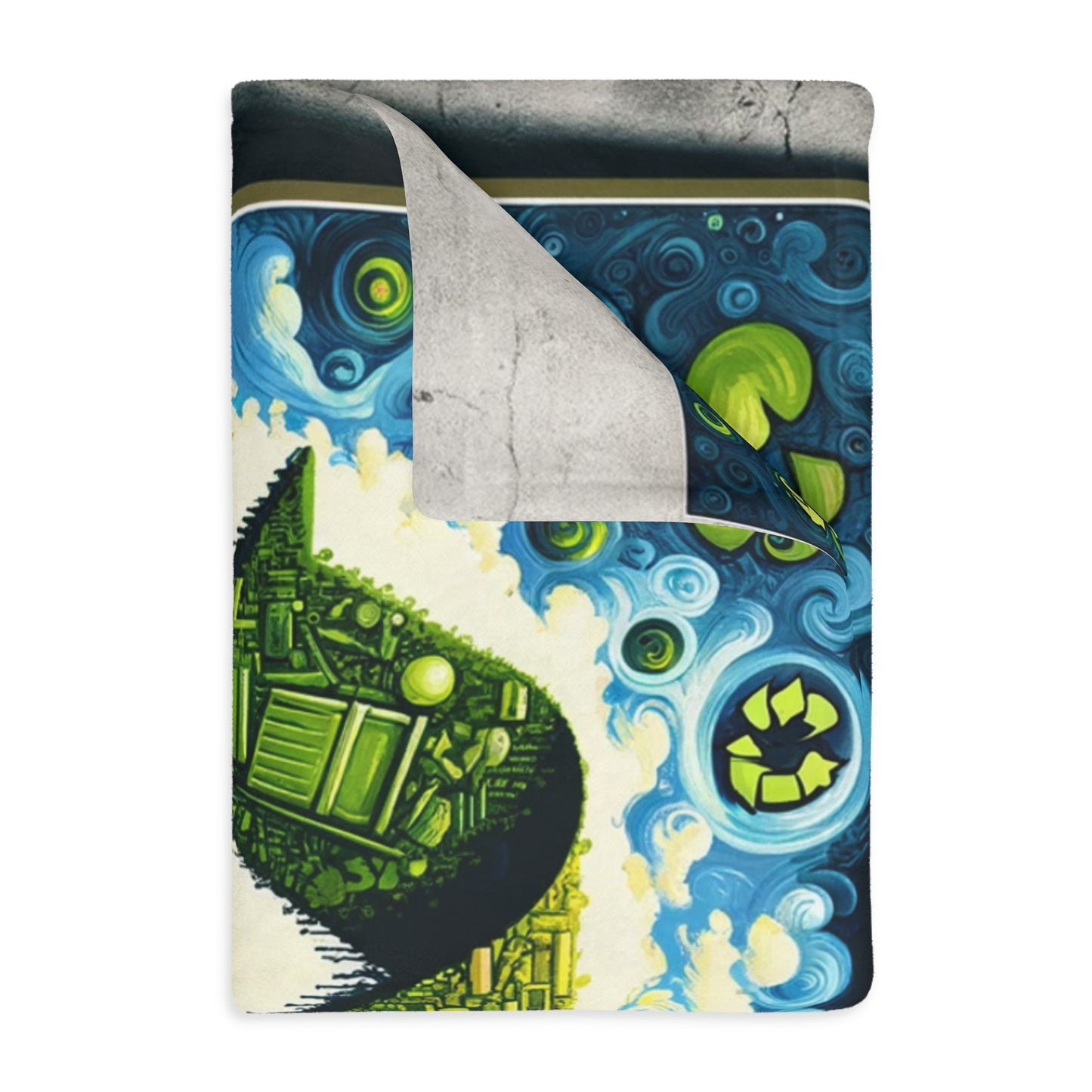 Upcycling Lifecycle Artistry Velveteen Microfiber Blanket (Two-sided print)