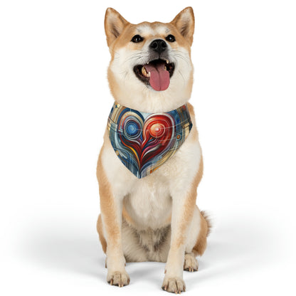 Techno Heart Harmony Pet Bandana Collar