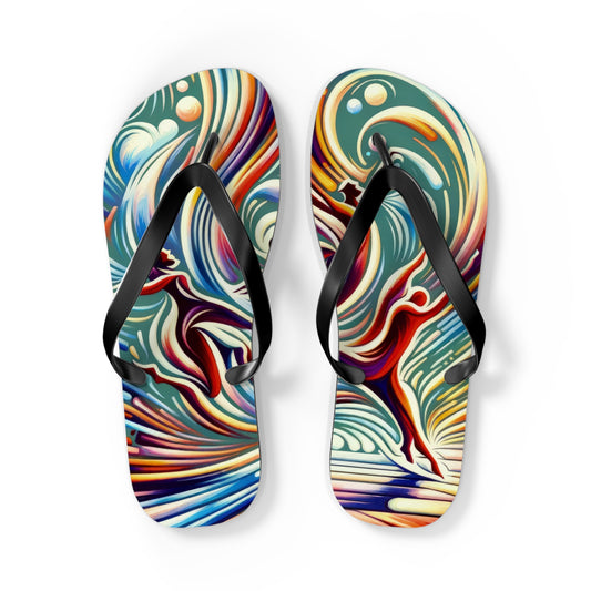 Choreographic Mindful Tachism Flip Flops