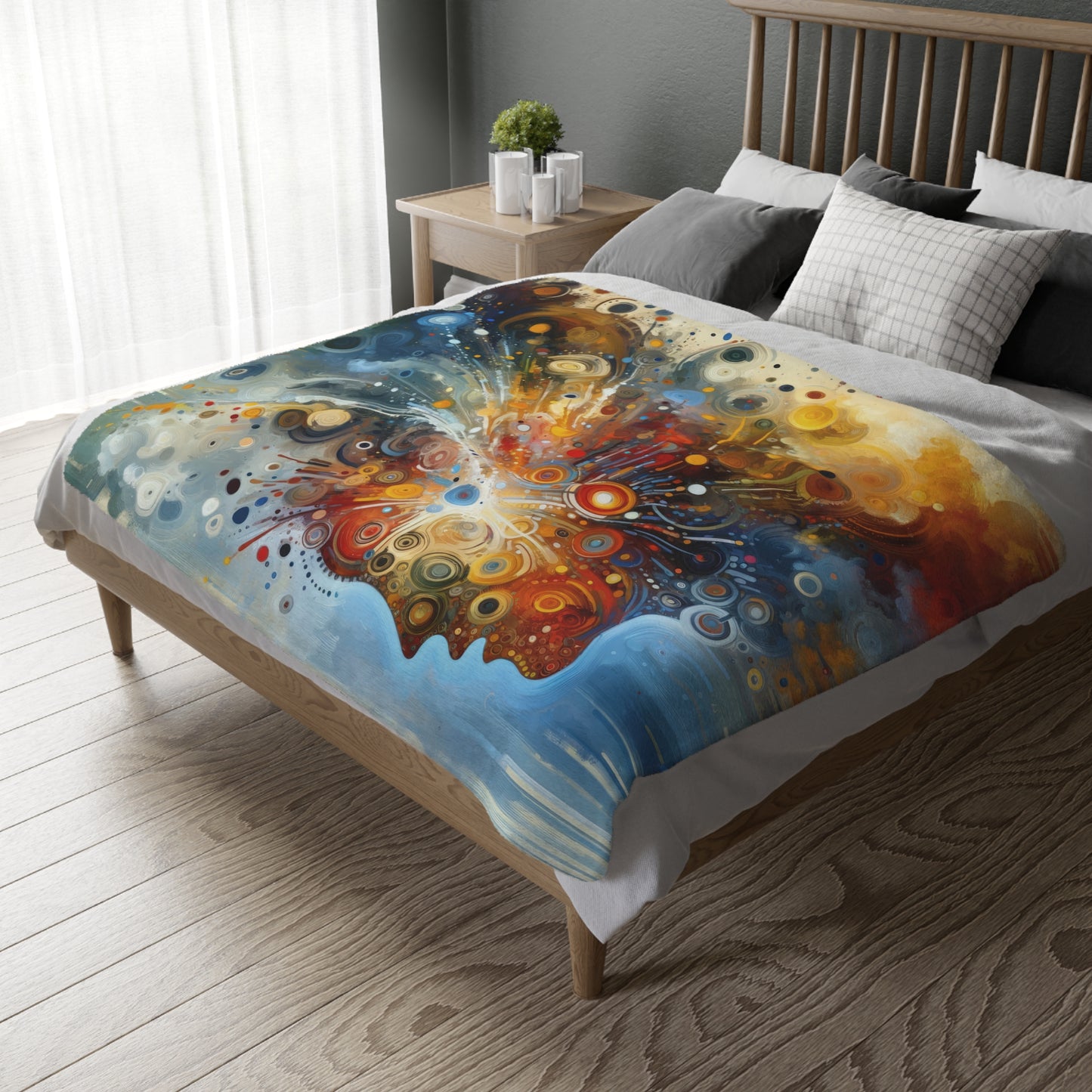 Desire Visualization Tachism Velveteen Microfiber Blanket (Two-sided print)