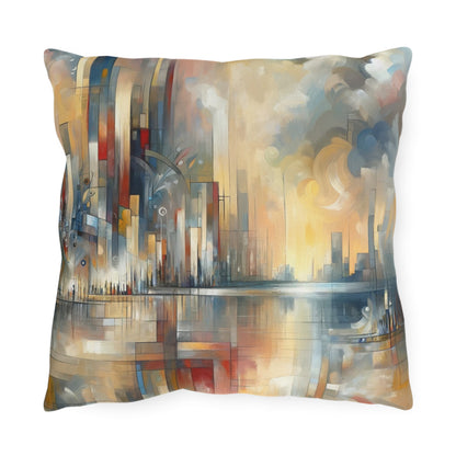 Abstract Buzzing Stillness Outdoor Pillows