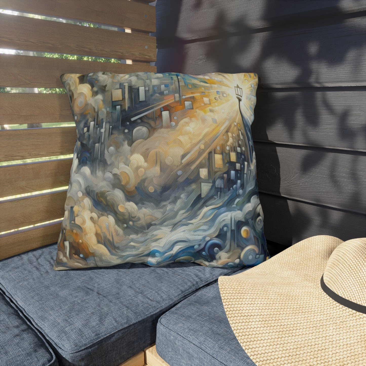 Adrift Beacon Tachism Outdoor Pillows
