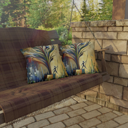 Pruning Distraction Tachism Outdoor Pillows