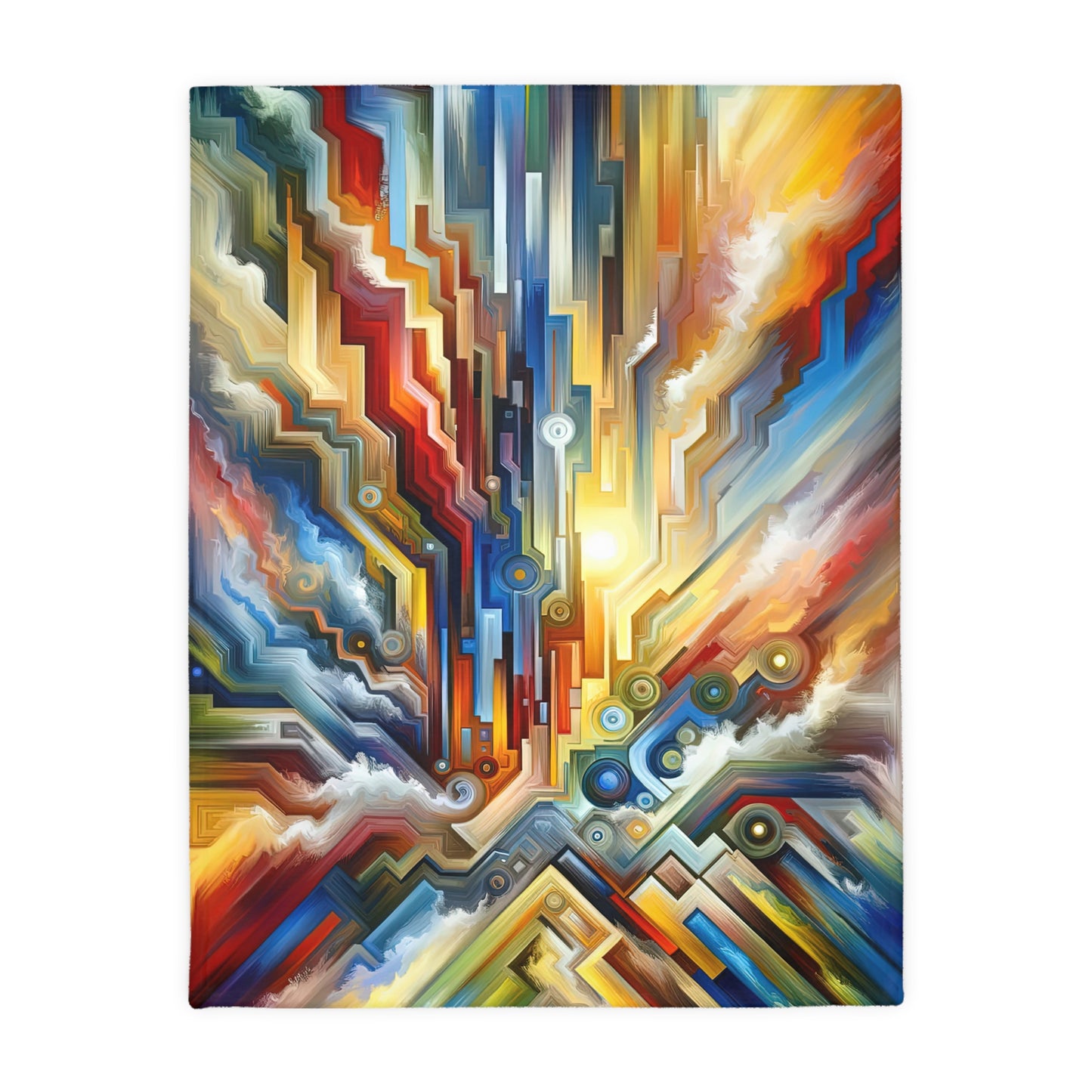 Unity Abstract Vibrancy Velveteen Microfiber Blanket (Two-sided print)