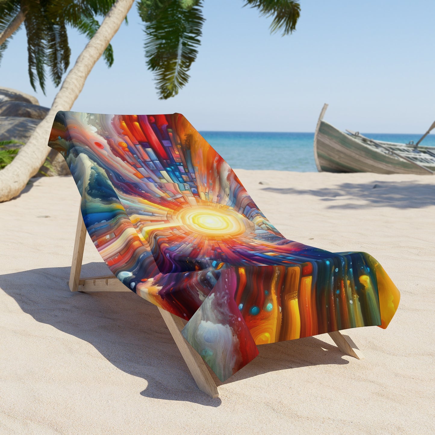 Kaleidoscopic Tachism Breath Beach Towel