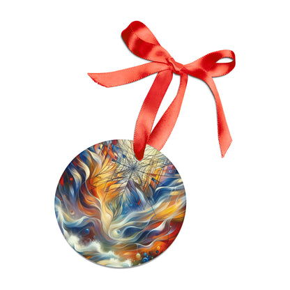 Weaving Renewal Web Acrylic Ornament with Ribbon