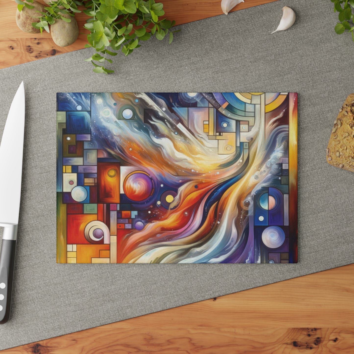 Cosmic Tachism Alchemy Glass Cutting Board