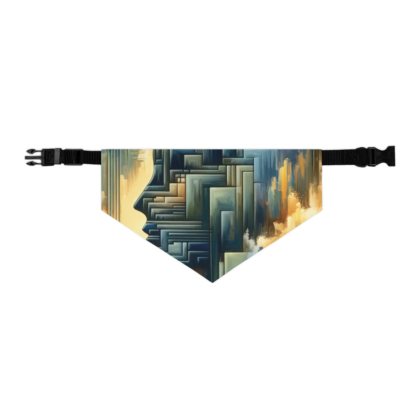 Abstract Geometric Boundaries Pet Bandana Collar
