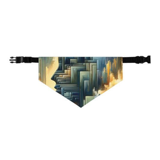 Abstract Geometric Boundaries Pet Bandana Collar