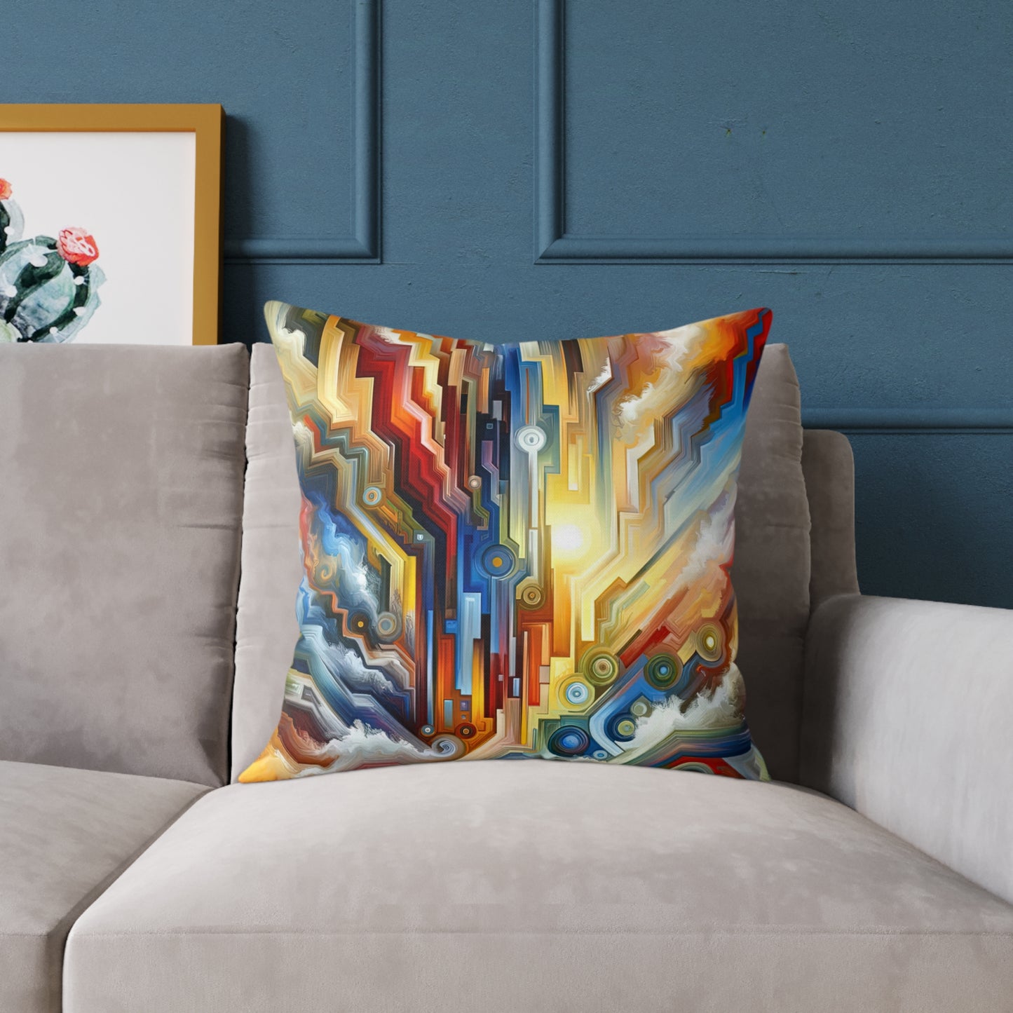 Unity Abstract Vibrancy Spun Polyester Pillow